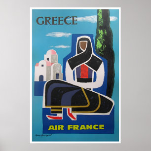 Affiche de voyage en Grèce Art grec Guy Georget Im