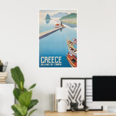 Affiche de voyage en Grèce Corfou Impression d'art (Bureau à domicile)