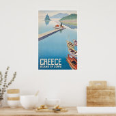 Affiche de voyage en Grèce Corfou Impression d'art (Cuisine)