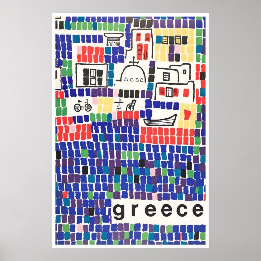 Affiche de voyage en Grèce Impression de mosaïque  (Devant)