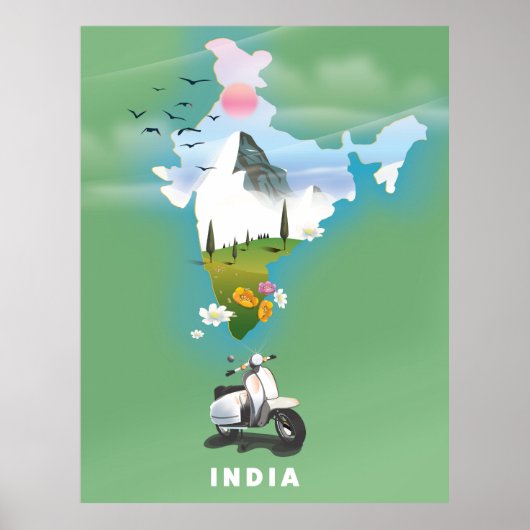 Affiche de voyage en Inde (Devant)
