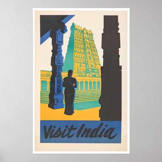 Affiche de voyage en Inde Art indien Impression de (Devant)