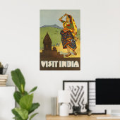 Affiche de voyage en Inde Impression d'art indien (Bureau à domicile)
