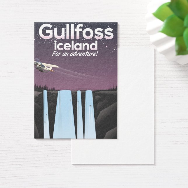 Affiche de voyage en Islande Cascade de Gullfoss (Bureau)