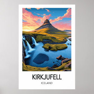 Affiche de voyage en Islande Kirkjufell