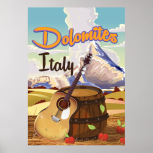 Affiche de voyage en Italie Dolomites