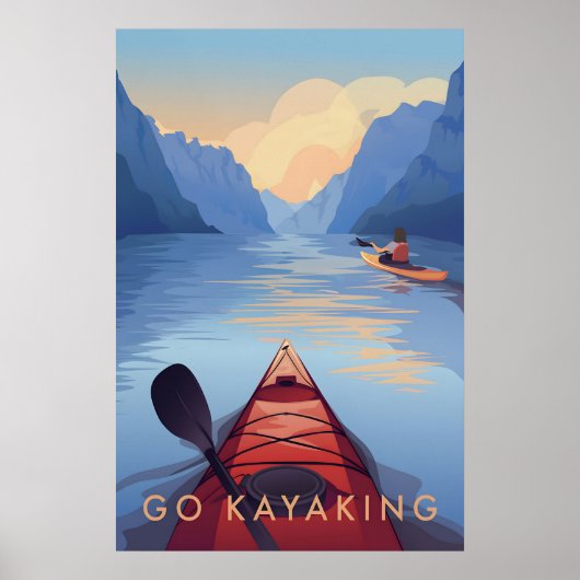 Affiche de voyage en kayak (Devant)