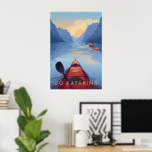 Affiche de voyage en kayak (Bureau à domicile)