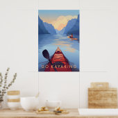 Affiche de voyage en kayak (Cuisine)