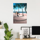 Affiche de voyage en longboard (Bureau à domicile)