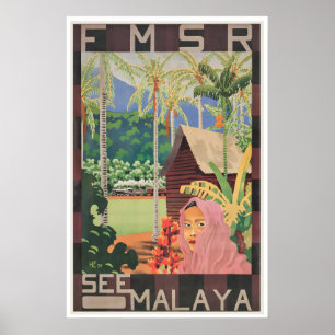 Affiche de voyage en Malaisie Art mural asiatique