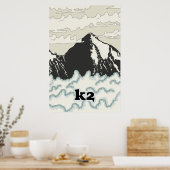 Affiche de voyage en montagne K2 (Cuisine)