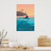 Affiche de voyage en moto de jet (Cuisine)