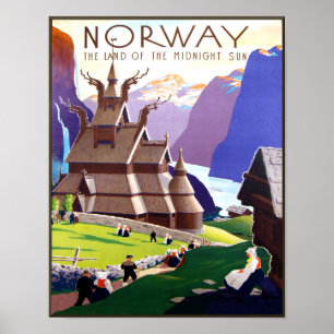 Affiche de voyage en Norvège