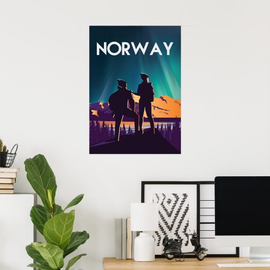 Affiche de voyage en Norvège (Bureau à domicile)