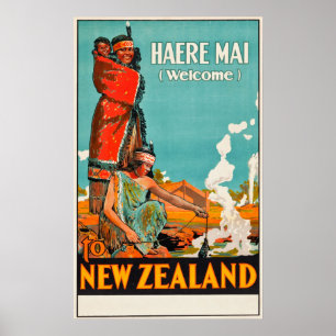 Affiche de voyage en Nouvelle-Zélande