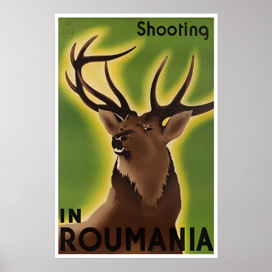 Affiche de voyage en Roumanie Impression de chasse (Devant)