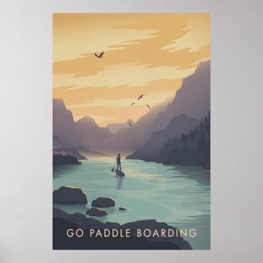Affiche de voyage en stand up paddle (Devant)