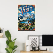 Affiche de voyage en Suisse (Bureau à domicile)