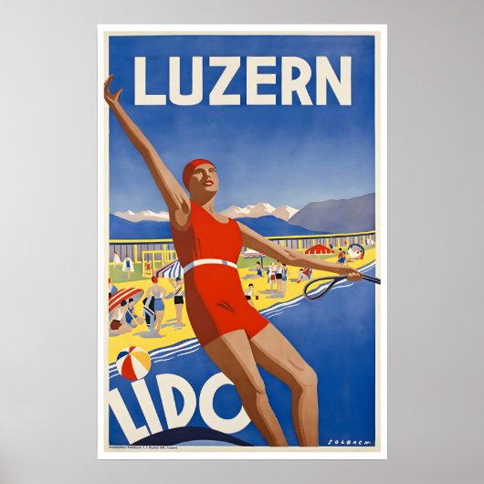 Affiche de voyage en Suisse Lucerne Art Impression (Devant)
