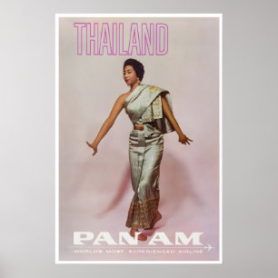 Affiche de voyage en Thaïlande Art Impression mura