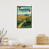 Affiche de voyage en Toscane Italie (Cuisine)