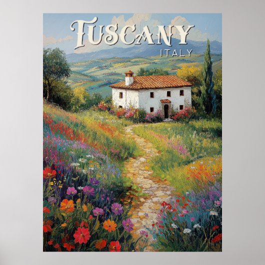 Affiche de voyage en Toscane - Scène Italie Vintag (Devant)