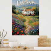 Affiche de voyage en Toscane - Scène Italie Vintag (Cuisine)