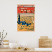 Affiche de voyage en train Chicago, Milwaukee & St (Cuisine)