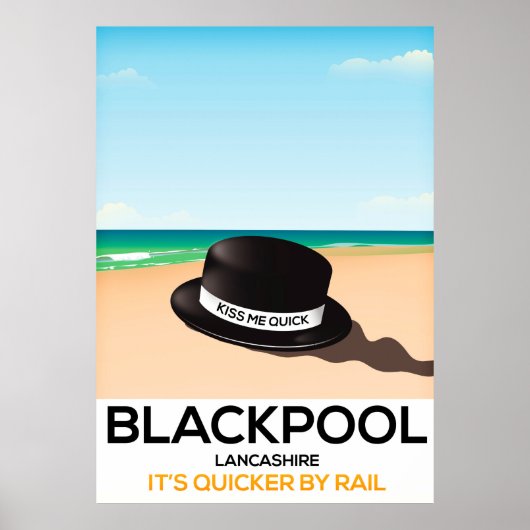 affiche de voyage en train de Blackpool "embrasse- (Devant)