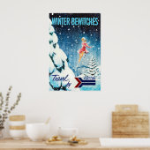 Affiche de voyage en train hivernal AMTRAK (Cuisine)