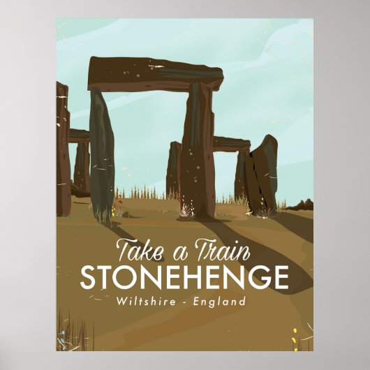 Affiche de voyage en train Stonehenge Wiltshire (Devant)