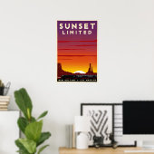 Affiche de voyage en train Sunset Limited (Bureau à domicile)