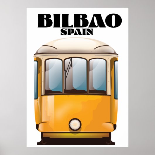 Affiche de voyage en tramway à Bilbao Espagne (Devant)