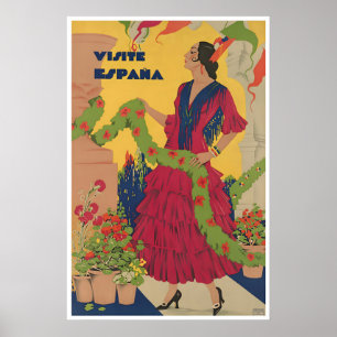 Affiche de voyage Espagne Art vintage Visite Espan