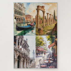 Affiche de voyage européenne Puzzle Vintage