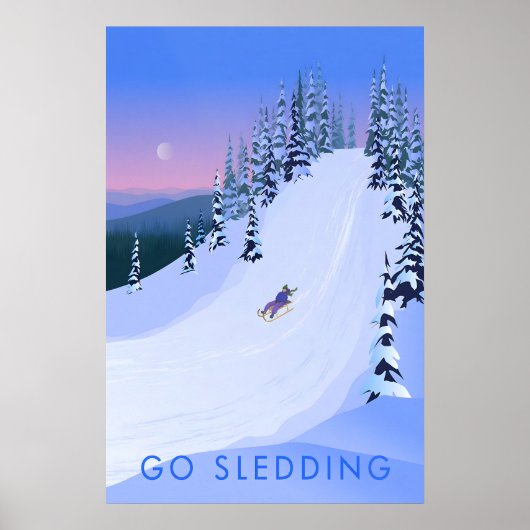 Affiche de voyage Fais de la luge (Devant)