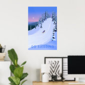 Affiche de voyage Fais de la luge (Bureau à domicile)