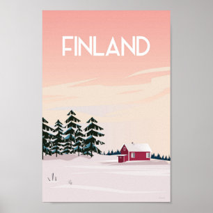 Affiche de voyage Finlande Laponie