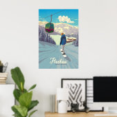 Affiche de voyage Flachau Snowboarding (Bureau à domicile)