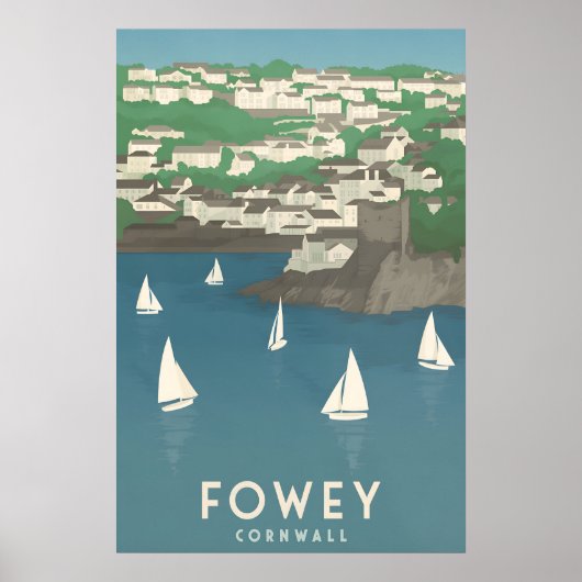Affiche de voyage Fowey Cornouailles (Devant)