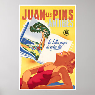 Affiche de voyage française d'art de Juan Les Pins
