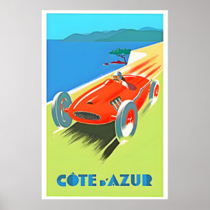Affiche de voyage France-Côte-d'Azur