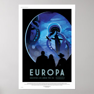 Affiche de voyage futur de la NASA - Europe, lune