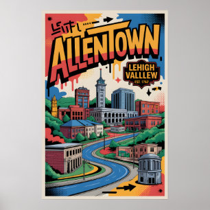 Affiche de voyage graffiti à Allentown PA