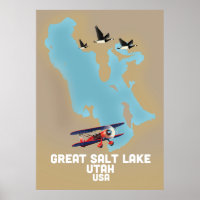 Affiche de voyage Great Salt Lake, Utah