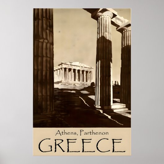 Affiche de voyage Grèce Athènes Impression Parthén (Devant)