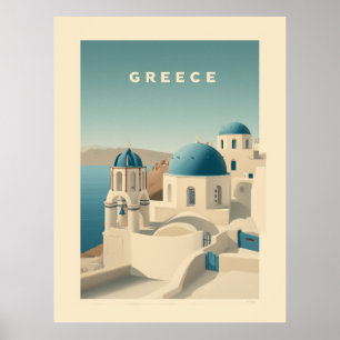 Affiche de voyage Grèce Santorin