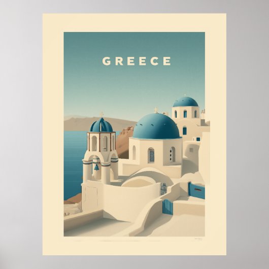 Affiche de voyage Grèce Santorin (Devant)