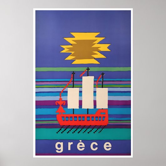 Affiche de voyage grecque d'art de Grèce (Devant)